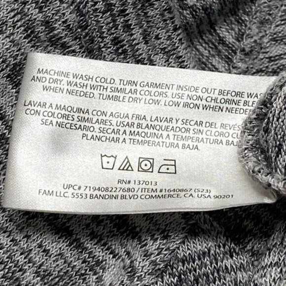 Banana Republic V-Neck Sweater Women’s Medium Gray Marble Rayon Blend GUC - Picture 7 of 10